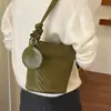Elegante bolsa de padrão trançado retrô para mulheres, nova moda 2026, bolsa versátil de ombro, bolsa de ombro tipo balde para o dia a dia