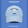 Gorra de Béisbol Bordada de Cachorro Estilo Coreano Ins Dulce y Linda para Hombres y Mujeres, Versátil para Primavera y Otoño, Hace que la Cara se Vea Más Pequeña, Gorra de Pico Suave