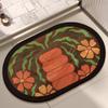 Alfombrilla de suelo de barro de diatomeas absorbente floral para baño, inodoro, antideslizante, absorbente, entrada de baño, alfombrilla antideslizante para pies