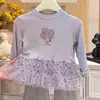 2026 Nuevo Estilo Falda Base de Vestido Layered de Malla con Lunares Coreanos de Otoño para Bebés Niñas, Tendencia de Ropa Infantil de Moda