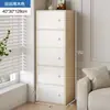 Armário de armazenamento lateral de sofá de chão armário de armazenamento lateral de parede para sala de estar armário pequeno estreito multicamadas com porta de armário estante de armazenamento para casa
