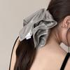 Coletero de cuero plateado para el pelo, accesorio para el pelo de celebridades de Internet (2024), banda elástica de goma para el pelo de mujer