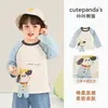 Ropa Infantil Panda Kaka Camiseta de Manga Larga para Niños Ropa Base de Otoño para Niños Ropa de Otoño para Niñas Tops para Bebés y Niños Pequeños Modernos