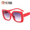 9014 Gafas de Sol de Moda para Hombre y Mujer de Color Rojo y Verde con Montura Grande Europea y Americana, Personalizadas, Combinables con Todo, Modernas, Transfronterizas