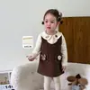 Ropa infantil de azúcar de pera vestido de niña estilo otoño moderno estilo coreano mono de pana para niños falda de bebé niña Clase A