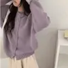 Suéter Grossinho Gola Redonda Estilo Coreano para Mulheres 2025 Novo Outono e Inverno Casaco de Tricô Cardigan Soltinho Estilo Preguiçoso Top