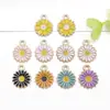 Acessórios para Joias DIY de Liga Flor Gota Óleo Girassol Margarida Pingente Brincos Colar Chaveiro Venda Quente Transfronteiriça