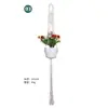 Vaso de Flores Rede de Bolso Cruzamento de Fronteiras Jardinagem Cesta Suspensa Rede de Bolso Criativo Planta Verde Vaso de Flores Tecido Cesta Suspensa Vaso de Flores Suspenso Rede de Bolso