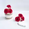 Cabeza de flor de rosa artificial de 3 pétalos, flor falsa, flor de seda, material para manualidades DIY, tocado Hanfu, decoración floral para sala de estar