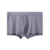 Nova cueca de seda gelada para homens, respirável, antibacteriana, de secagem rápida, fresca ao toque, padrão xadrez pied-de-poule, boxer tamanho grande para adolescentes