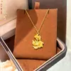 Collar de Pez Dorado Chapado en Oro Latón Cepillado Estilo Tendencia Nacional Cadena para Clavícula de Pez Pequeño de Lujo Ligero Que No Se Desvanece Fácilmente