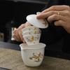 Juego de té de viaje taza rápida jade grasa de cordero una tetera tres tazas camping al aire libre portátil regalo de té logo impreso