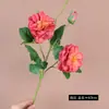 Flores Artificiais Avançadas de Rosa Hidratante Falsa com 3 Cabeças Decoração de Casamento Adereços para Fotografia Arranjo de Flores DIY
