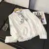 Estilo Old Money, lenço removível, barra com babados, camisa casual de manga comprida lisa para mulheres, nova coleção outono 2026, versátil