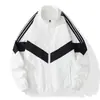 Chaqueta Casual Colorblock con Cuello para Hombre de Importación Moda Primavera y Otoño Marca Deportiva Atractiva Holgada Rayada Delgada