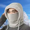 Sombrero Unisex Lei Feng Cálido de Invierno con Forro de Felpa y Calentador de Cuello Integrado Engrosado, Mascarilla Facial a Prueba de Frío, Bandana para la Cabeza a Prueba de Viento para Ciclismo al Aire Libre
