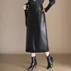 Elegante y con clase falda de cordero proteinada para mujer, nuevo modelo otoño/invierno 2026, de cintura alta, adelgazante, con abertura trasera y elegante ribete de encaje