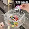 Caja de Almacenamiento de Accesorios para el Cabello Infantil Escritorio Transparente Anillos para el Cabello Banda de Goma Caja Organizadora Cuerda para el Cabello de Niña Horquilla Pasador Caja de Joyería