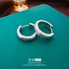 Brincos Ear Cuff com Design de Textura Geométrica Desgastada Retrô, Brincos de Personalidade Única Estilo Palaciano para Mulheres, Acessórios de Orelha High-End Modernos e Únicos