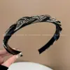 Diadema Fina Retorcida con Pedrería Estilo Coreano Lujo Ligero Brillo Antideslizante con Dientes Accesorio para el Cabello Simple Versátil para Mujeres Joyería de Organza