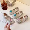 Zapatos de Salón Individuales para Niñas 2026 Verano Nueva Moda Moda Infantil Elegantes Zapatos de Cristal de Princesa Zapatos de Baile de Rendimiento para Niños Pequeños