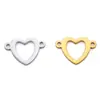 Pulido Acero Inoxidable Hueco Corazón Conector Pulsera Colgante Encanto en Forma de Corazón Accesorios para Joyería DIY Accesorios para Collares