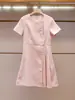 Shenzhen Nanyou ropa de mujer de alta gama nueva colección de verano dulce casual elegante adelgazante de manga corta vestido rosa