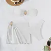 Nuevo Bikini Sexy de Tres Piezas de Amazon 2026, Traje de Baño de Bikini de Dos Piezas con Top de Tubo Dividido, Bikini Estilo Falda para Playa