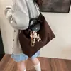 Bolso de mano retro de gamuza para otoño para mujer, estilo nicho coreano, versátil, gran capacidad, casual, para ir al trabajo, de hombro o cruzado