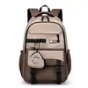 Mochila de Comércio Exterior Estilo Japonês de Alta Capacidade para Alunos do Ensino Fundamental e Médio, Mochila para Viagem e Trajeto ao Ar Livre, Mochila Escolar Multicamadas Color Block