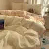 Juego de Cama Individual de Cuatro Piezas Algodón Puro Nueva Funda de Edredón Bordada Sábana Juego de Tres Piezas para Dormitorio Estudiantil