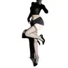 Medias seductoras, talla única para mujer, medias negras transparentes de uniforme de enfermera, calcetines largos, productos para adultos, ultrafinas y sexys