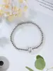 Pulsera de cuentas elástica con letra A pequeña brillante de globo 14k para niñas, pulsera de cuentas de cobre, nueva de otoño