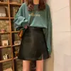 Elegante falda con abertura, nueva colección otoño/invierno 2024 para mujer, falda de línea A de cintura alta estilo coreano, falda corta casual