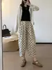 Pantalones Polo Dot Pantalones Harlan para Mujer 2025 Nuevo Verano Delgados Pantalones Recortados Pantalones Holgados de Pierna Ancha Estilo Casual Lazy