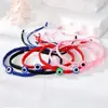 Joias Mais Vendidas Transfronteiriças Pulseira Olho do Diabo Olho Azul Olho do Diabo Tecido à Mão Pulseira com Nó Ajustável Pronta para Venda