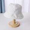 Chapéu Balde de Pele de Coelho Liso de Cor Sólida para Mulheres, Quente para Casal ao Ar Livre, Moda Ins, Chapéu da Moda com Aba Larga para Mulheres