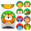 Adesivos de recompensa de animais de desenhos animados por atacado transfronteiriços 8 adesivos de incentivo em inglês para professores de jardim de infância incentivam artigos de papelaria