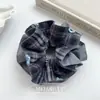 Scrunchie Bordado Floral Estilo College Coreano Elástico de Cabelo de Alta Qualidade Acessório de Cabelo para Rabo de Cavalo para Mulheres