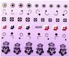 Pegatinas para Uñas Watermark Rosa Lazo Bigote Calcomanías Pegatinas Manchadas con Adhesivo Trasero Suministros para Decoración de Uñas Venta al por Mayor