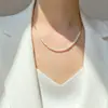 Colar de pérolas de água doce feminino verão design de nicho acessórios corrente para clavícula com contas