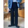 Pantalones de pierna ancha ligeros de verano para hombre, pantalones rectos de estilo americano de alta gama, fluidos, color liso, holgados, casuales, pantalones largos adelgazantes