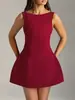 Vestido de Cintura Alta, Vestido Sexy de Espalda Descubierta Ajustado, Estilo de Línea A a la Moda, Elegante y Adelgazante, Ropa de Mujer de Comercio Exterior