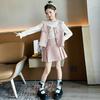 Conjunto de Primavera y Otoño Estilo Chanel para Niñas 2026 Moda Coreana Dulce Chaleco con Falda para Niños Mayores