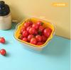 Plato de Fruta de Plástico para el Hogar Sala de Estar Filtro de Agua Cesta de Verduras Cesta para Lavar Verduras Cocina Mascota Doble Capa Estilo Escandinavo Cesta Escurridora de Verduras