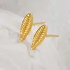 Pendientes de Acero Inoxidable con Oro de 18K Espiga Moda Europea y Americana Lujo Accesible Pendientes de Gama Alta para Rostros Cuadrados y Redondos Envío Directo