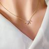 Collar de Cruz Nuevo de Aliexpress Lleno de Diamantes para Mujer, Cadena Clavícula, Colgante de Oro Relleno de Oro de 14K, Zircón de Moda para Mujer