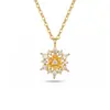Popular en Xiaohongshu: Collar con Colgante de Flor de Diamante Brillante para Mujer, Lujo Ligero, Elegante, Gama Alta, Grácil, Cadena para Clavícula de Zirconia Dorada