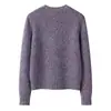 Suéter Grueso de Cuello Redondo Punto de 12 Agujas Hilo Floral Liso Ropa de Punto para Mujer Color Sólido Cachemir Hombro Derecho Moda Casual Ropa de Punto