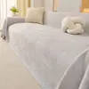Funda de sofá de gasa de tres capas de color liso para sala de estar, manta de sofá transpirable de color liso, funda antideslizante de sofá texturizada ensanchada, ajuste universal